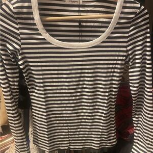 NWOT Womens Zeagoo Striped Fitted Long Sleeve Tee, XXL
